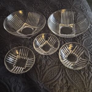 Lot Of 5 Federal Glass Park Avenue Bowls